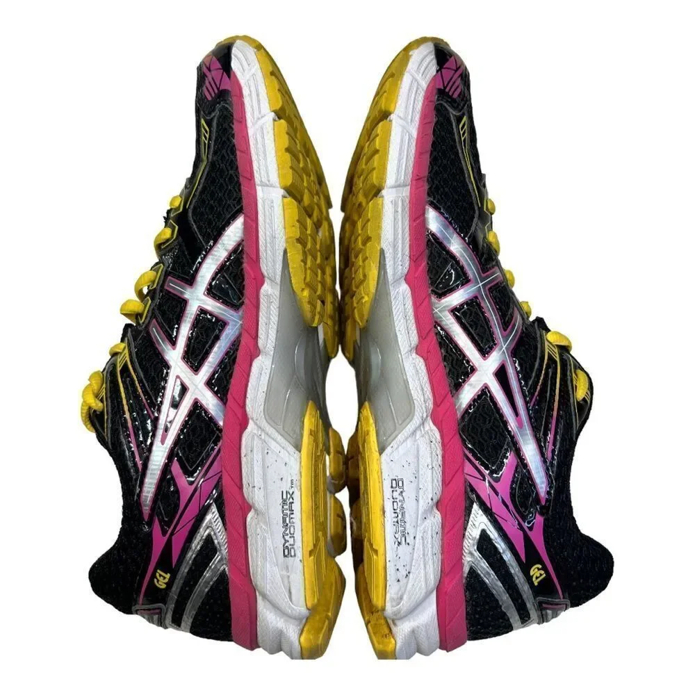ASICS GT-2000 2 Women's Size 7.5 Black Pink Yellow Mesh Running Shoes T3P8N